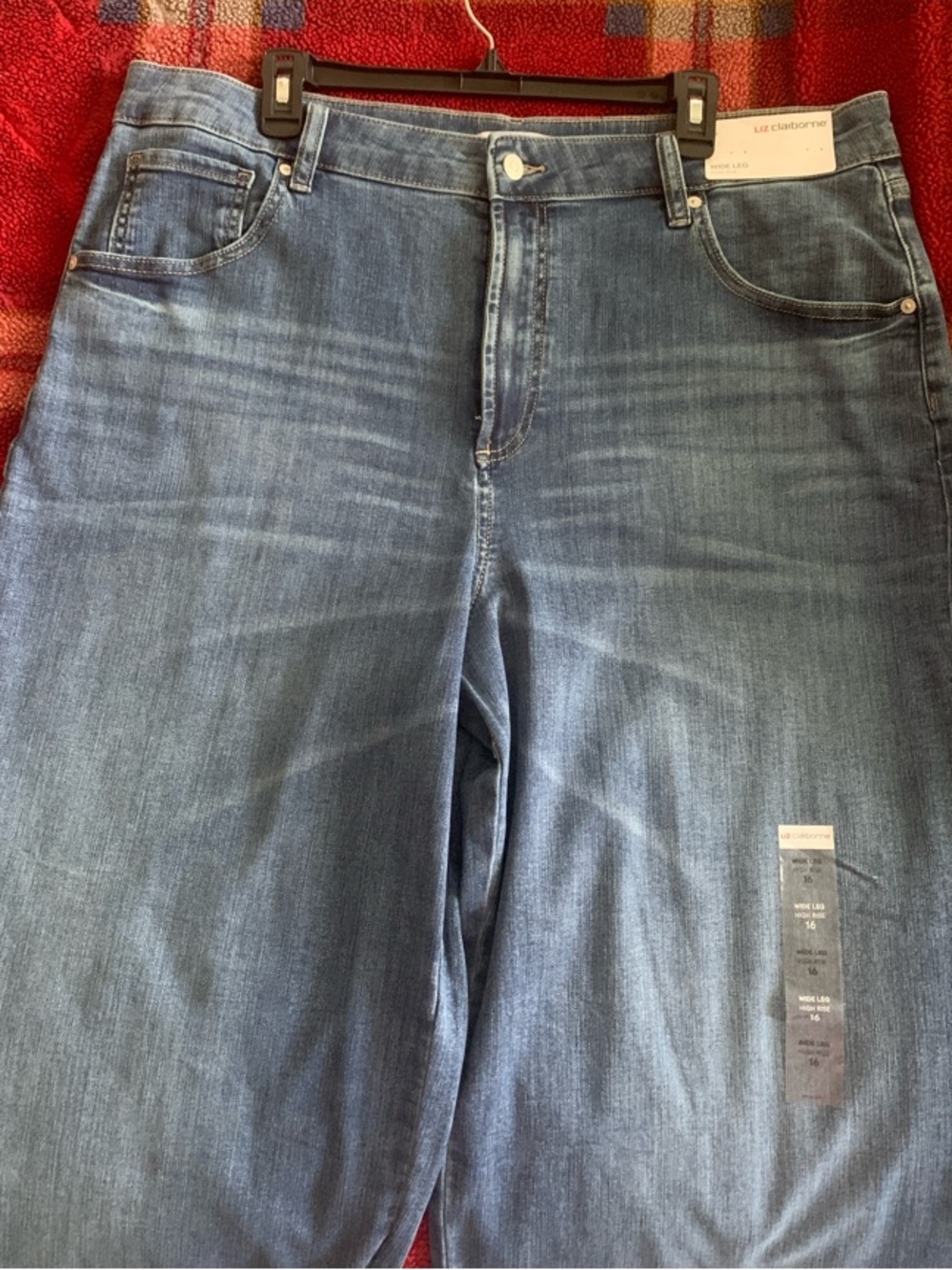 Liz Claiborne Wide-Leg Jeans in Medium Blue Wash